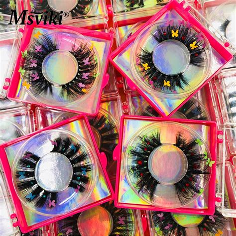 103050 Pairs Butterfly Colored Mink Lashes Bulk Wholesale Glitter