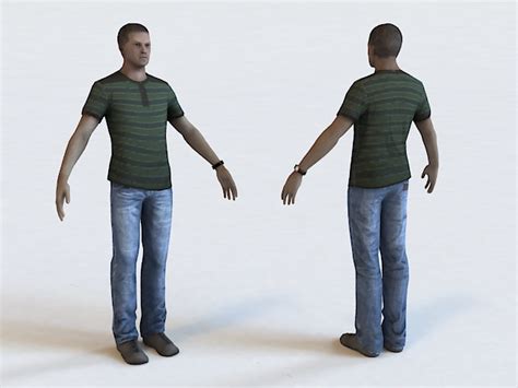 Male Character 3d Model 3ds Maxautodesk Fbxobject Files Free Download