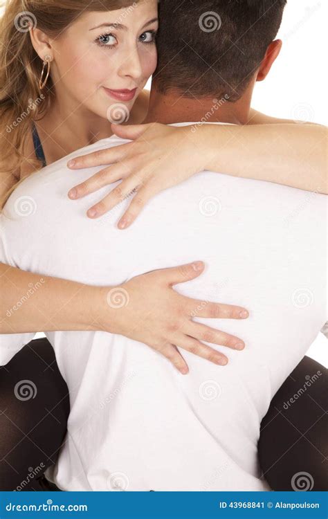 Man Holding Woman Legs Around Waist Looking Stock Image Image Of