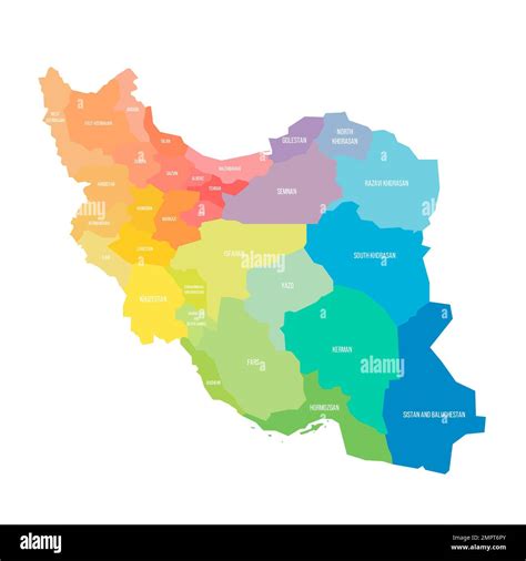 Iran Political Map Of Administrative Divisions Stock Vector Image And Art Alamy