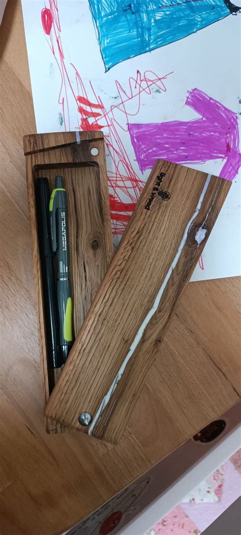 Pencil Pencilcasemadeofwood Woodencase Epoxywood Pencilcase