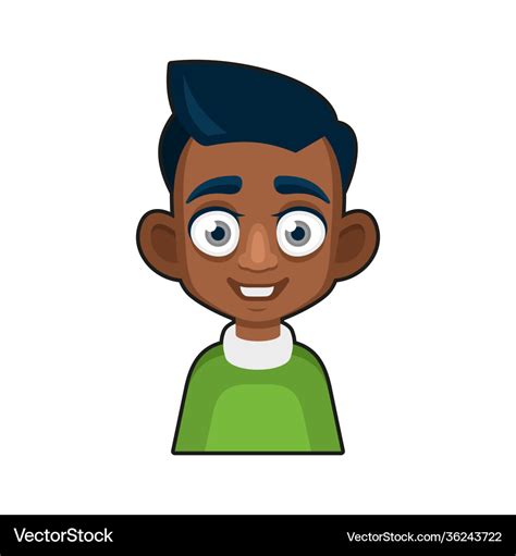 Black African American Or Hindu Boy Avatar Vector Image
