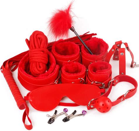 Womens Sexy Lingerie Whip Bdsm Bondage Set Sex Collar Erotic Toys Handcuffs Whip