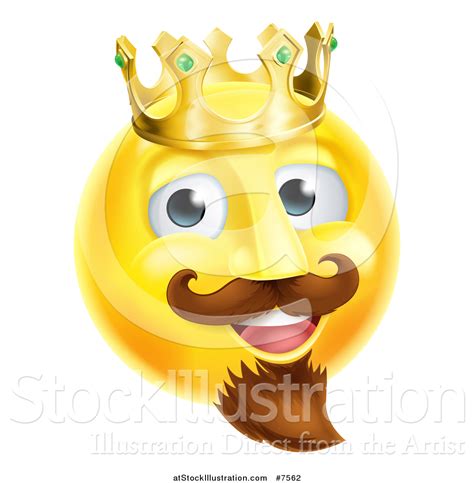 Vector Illustration Of A 3d Yellow Smiley Emoji Emoticon Face King