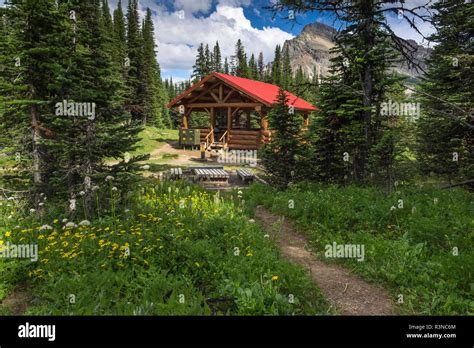 Camping Shelter Mount Assiniboine National Park Canada Stock Photo