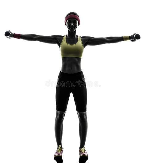 woman exercising fitness workout with man coach silhouette stock image image of full workout
