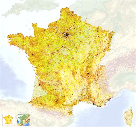France Topography And Population Density Maps On The Web