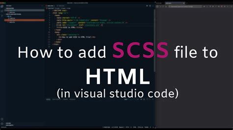 How To Add SCSS File To HTML Visual Studio Code YouTube