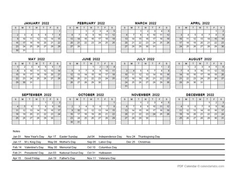 Printable Yearly Calendars 2022 Free Letter Templates Free Printable
