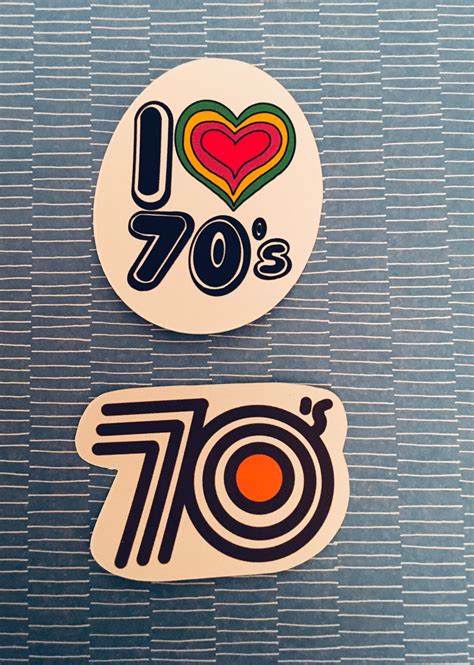 70s Vinyl Sticker Pack I Love The 1970s Matte Vinyl Sticker Etsy