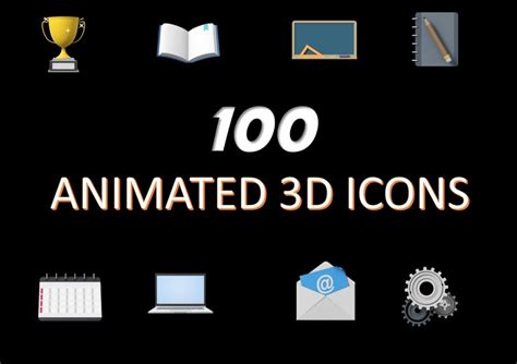 100 Animated 3d Icons Pack Etsy