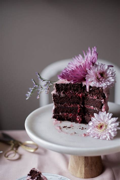 mini chocolate cacao raspberry layer cakes + raspberry ...