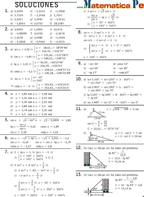 Razones TrigonomÉtricas Ejercicios Resueltos Matematicas 1 Bachillerato Pdf
