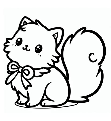 Very Cute Cat Coloring Page Download Print Or Color Online For Free
