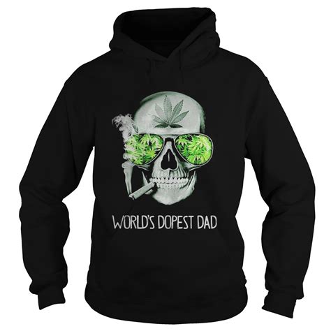Weed Skull Smoking Worlds Dopest Dad Shirt Kingteeshop