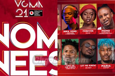 Vgma 2021 Nominees Best Afrobeatafropop Song Of The Year