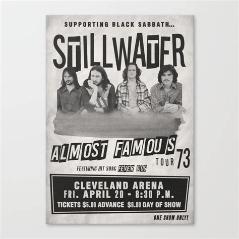 Almost Famous Stillwater Concert Poster Canvas Print By Unnie Society