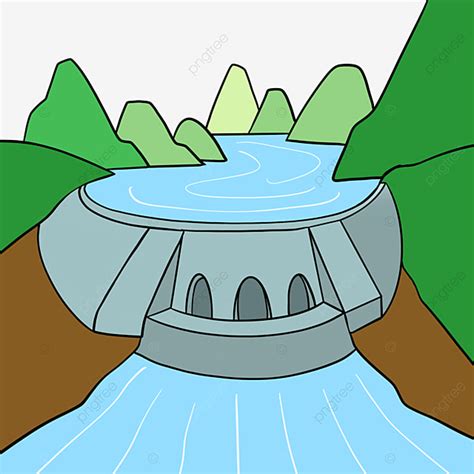 River Dam Cartoon