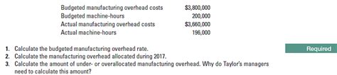 The budgeted fixed overheads divided by the. Answered: Budgeted manufacturing overhead costs… | bartleby