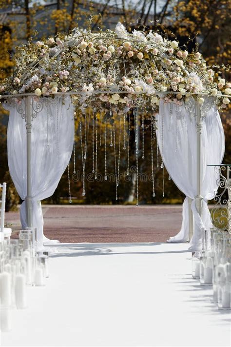 Beautiful Arch In The Garden For Wedding Ceremony Stock Photo Image