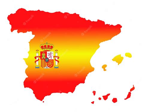 Mapa De España Con Textura De Bandera Sobre Fondo Blanco Ilustración