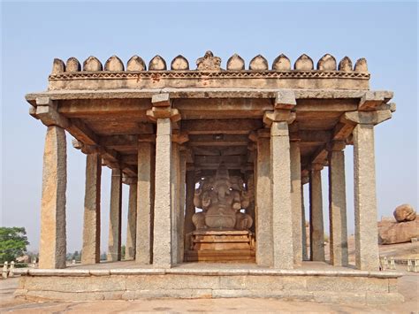 File6 Sasivekalu Temple De Ganesha Hindu Hampi Vijayanagar Karnataka