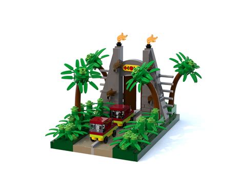 Lego Moc 15653 Jurassic Park Gate Vignette Jurassic World 2018 Rebrickable Build With Lego