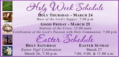 Our Holy Week Schedule Annunziata Catholic Church