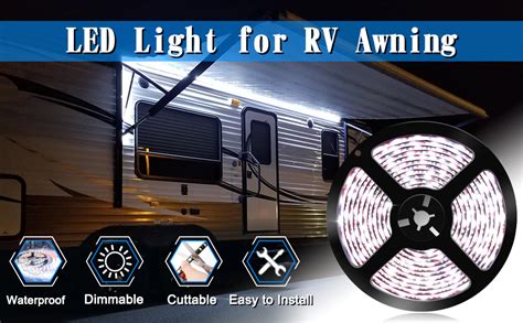 Rv Awning Light Led Porch Light With Push Bottom Outdoor Lighting White