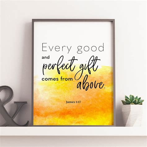 Every Good And Perfect T Comes From Above Poster Bible Etsy