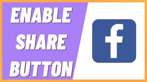 How To Enable Facebook Share Button 2022 Youtube