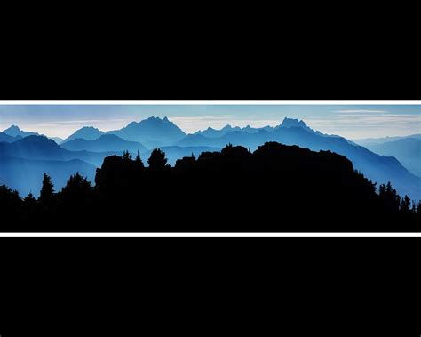 Mountain Ridge Silhouette Black Background Landscape Photography
