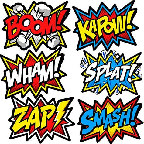 Bigtime Signs 12 Pcs Super Heros Word Cutouts Superhero Party Favors