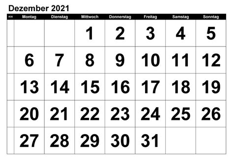 Dezember 2021 Kalender Mit Feiertagen Pdf Word Excel The Beste