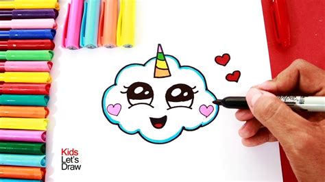 C Mo Dibujar Una Nube Unicornio How To Draw A Cute Unicorn Cloud