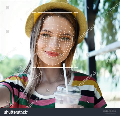 Facial Recognition System Woman Scanner Frame Stock Photo Edit Now
