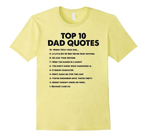 Funny Top 10 Dad Quotes T Shirt T For Dads Fathers Day Vaci Vaciuk