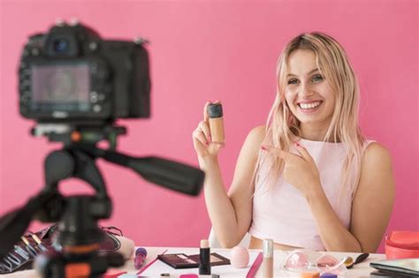 Download Blonde Influencer Recording Make Up Video For Free In 2020