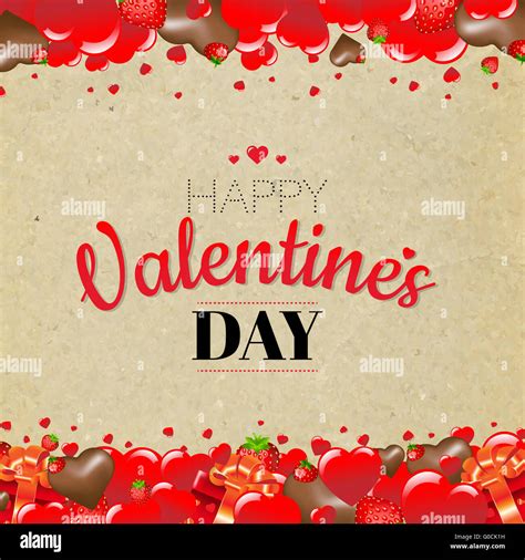 Happy Valentines Day Border With Heart Stock Photo Alamy