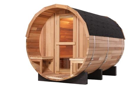 Traditional Finnish Pine Red Cedar Outdoor Barrel Sauna China Red