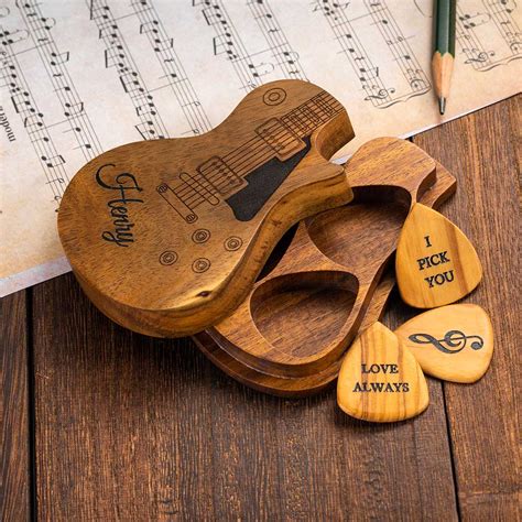 Personalized Wooden Guitar Picks For Guitar Lover