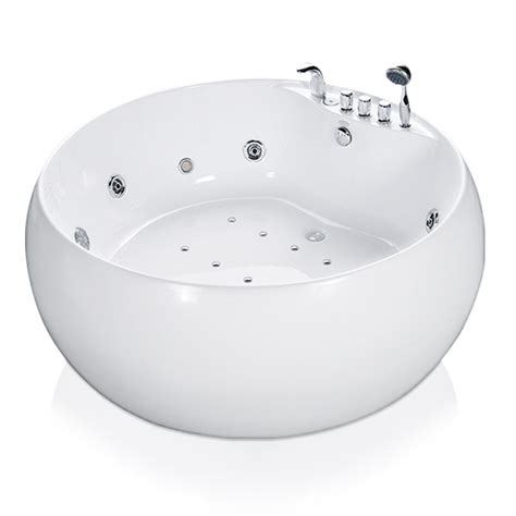 Designing your soaking tub with mti baths opens up endless customization options such as additional materials and custom colors. White Big Round Whirlpool Freestanding Bathtub China ...