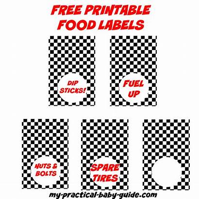 Printable Labels Race Birthday Party Label Cars