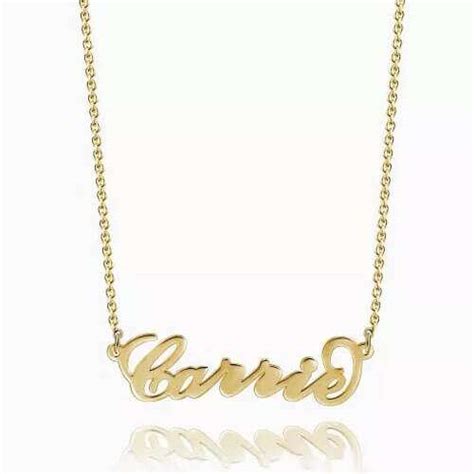 “carrie” style name necklace 14k gold plated burign jewelry personalized jewelry