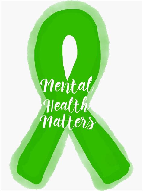 Mental Health Matters Ribbon Sticker For Sale By Hailieweiss Redbubble