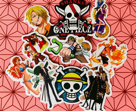 One Piece Stickers Laptop Decals 10pcs Anime Manga Etsy