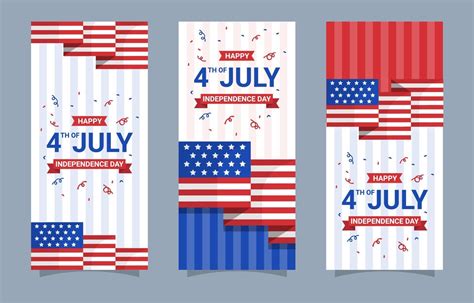 4th Of July Banner Collection 2378683 Vector Art At Vecteezy