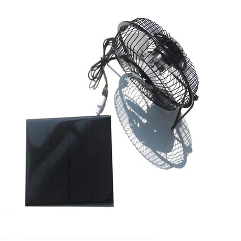 45w 6v Solar Powered Panel Iron Fan For Home Office Outdoor Traveling