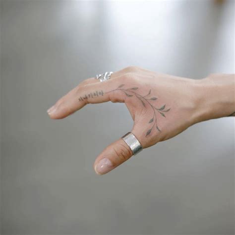 Leaves Tattoo On The Right Hand