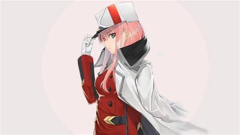 Upscaled to 1080p using waifu2x: Download 1920x1080 wallpaper red, uniform, zero two, anime ...